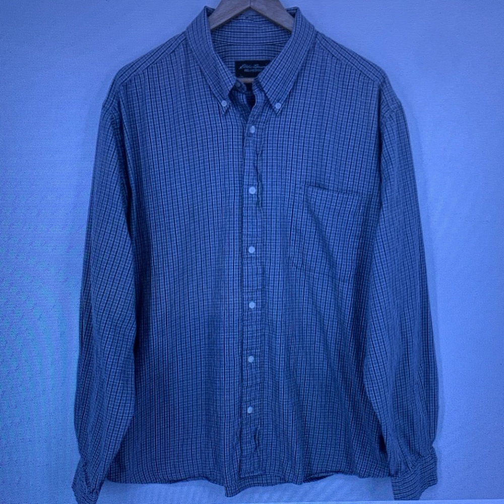Men's Blue Checked Button-Down Shirt